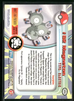 2000 Topps Pokemon TV Animation Edition Series 2 #82 Magneton - Image 2