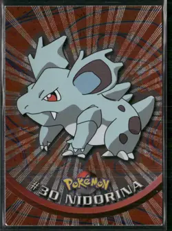 1999 Topps Pokemon Series 1 #30 Nidorina Blue Topps Logo Foil - Image 1
