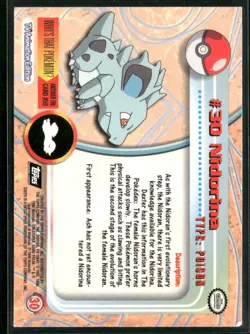 1999 Topps Pokemon Series 1 #30 Nidorina Blue Topps Logo Foil - Image 2