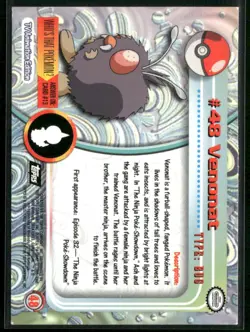 2000 Topps Pokemon TV Animation Edition Series 3 #48 venonat - Image 2