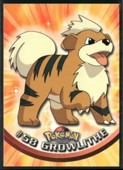 1999 Topps Pokemon TV Animation Edition Series 1 #58 Growlithe Blue Topps Logo - Image 1