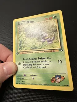 Koga's Ekans 77/132 Common Gym Challenge 1st Edition Pokemon Card WotC Vintage - Image 2