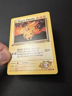 1st Edition Lt. Surge’s Pikachu 84/132 Gym Challenge WotC Vintage Pokemon Card - Image 3