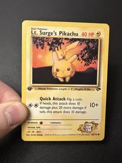 1st Edition Lt. Surge’s Pikachu 84/132 Gym Challenge WotC Vintage Pokemon Card - Image 4