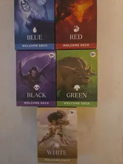 MTG WELCOME DECK 2024 SET OF FIVE (5) NM SEALED BLACK WHITE BLUE RED GREEN - Image 1