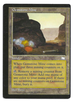 *Extremely Rare* MISCUT MISPRINT Gemstone Mine Weatherlight MtG LP - Image 1
