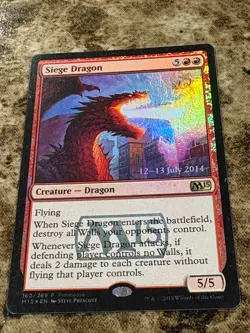 SIEGE DRAGON Magic the Gathering MTG M15 Foil Promo - Image 1