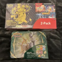 Surging Sparks Costco 2pk + Spring 22 Chest Box New Sealed Pokemon TCG - Image 1