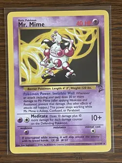 Mr. Mime #27/130 Base Set 2 Regular Pokemon TCG by WOTC. Near mint. - Image 1