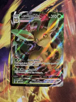 Leafeon VMAX 008/203 SWSH07: Evolving Skies Holo Rare Full Art Pokemon TCG - Image 1