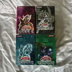 YuGiOh card set 4 Blue Eyes White Dragon/Spell Ruler/MagicianForce/Buster Blader - Image 1