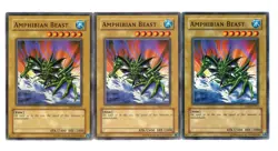 Yugioh- 3X Amphibian Beast - Common - Unlimited - DB1-EN211 - Light Play - Image 1