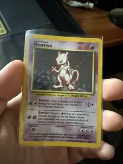 Pokemon TCG Mewtwo Base Set Holo Unlimited Rare Card 10/102 1999 LP/NM Condition - Image 1