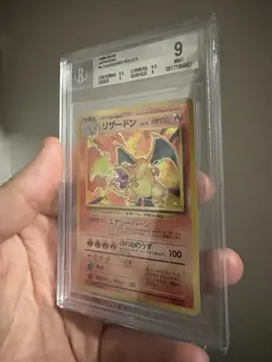 1996 Japanese Base Charizard Holo Pokemon Card Beckett 9 Mint - Image 3
