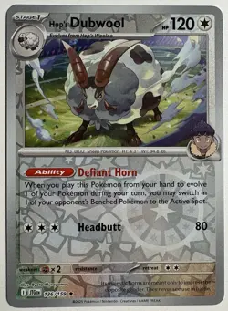 Hop's Dubwool 136/159 Reverse Holo Journey Together JTG Pokemon Card NM - Image 2