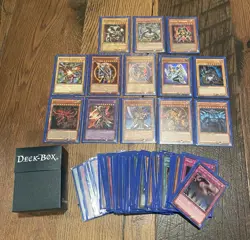 Yugioh 70+ Card Lot god Cards 1st Edition Slifer Ra Obelisk Red Eyes B Dark Mag - Image 1