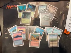 *** 4TH EDITION Lands Set x15 - NM-Mint *** DUTY FREE MtG Magic - Image 1