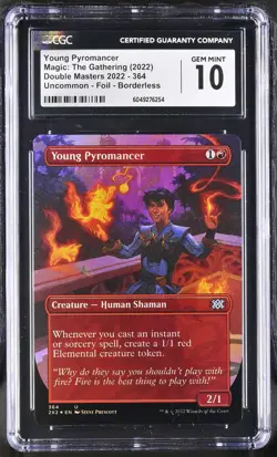 YOUNG PYROMANCER Double Masters 2022 Borderless Foil CGC 10 MTG [Nostalgium] - Image 1