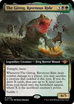NM Extended Art The Gitrog, Ravenous Ride, MTG, OTJ, Magic, 352 - Image 1