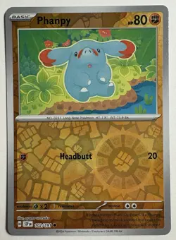 Pokemon Near Mint Surging Sparks Reverse Holo Phanpy 102/191 - Image 1