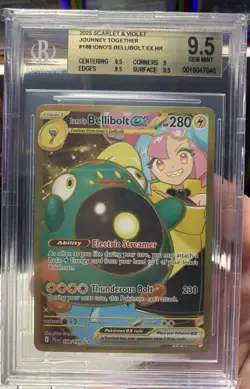 Iono's Bellibolt EX 2025 Pokemon Scarlet Violet Journey Together 188 BGS 9.5 - Image 1