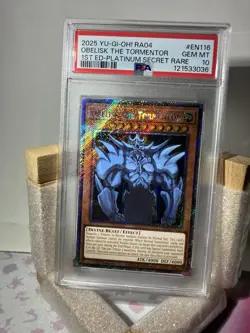 PSA 10 Obelisk The Tormentor 1st Ed. Platinum Secret Rare Yugioh 2025 Ra04 En116 - Image 1