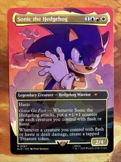 MTG Borderless Sonic the Hedgehog Secret Lair: X Sonic: Friends & Foes NM!! - Image 1