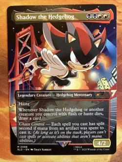 MTG Borderless Shadow the Hedgehog Secret Lair: X Sonic: Friends & Foes NM!! - Image 1