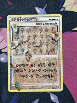 Alph Lithograph Trainer 103/102 - Secret Rare Pokemon HGSS Triumphant MP - Image 1