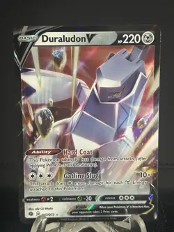 2020 Pokemon SWSH Champion's Path Duraludon V Holo #047/073 #4 - Image 1
