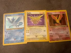 3 Pokemon Cards Legendary Birds Moltres Articuno Zapdos rare set - Image 1