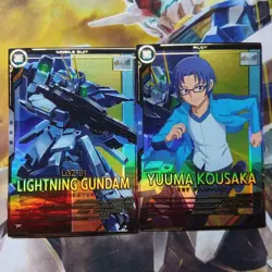 YuGiOh Arsenal Base Kousaka Yuma Lightning Gundam Holo Near - Image 1