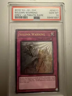 Solemn Warning Ultimate Rare Unlimited DREV-EN077 PSA 10 Yugioh - Image 2