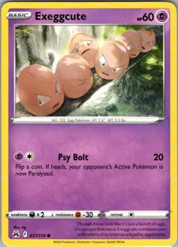 Exeggcute 057/159 Common Crown Zenith NM Pokemon Card - Image 1