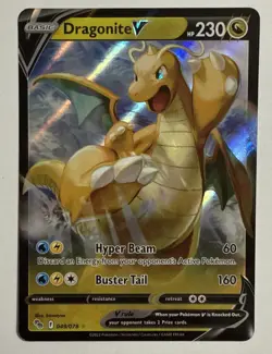 Dragonite V 049/078 FULL ART Ultra Rare Holo Pokemon Card 2022 TCG Nintendo NM/M - Image 1