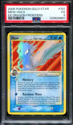 Mew Gold Star PSA 3 ex Dragon Frontiers 101/101 Ultra Rare Holo Pokemon Card - Image 1