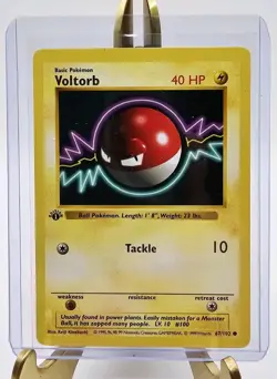 Pokemon Card - Voltorb Base Set (Shadowless) 1st Edition 67/102 Common - Image 1