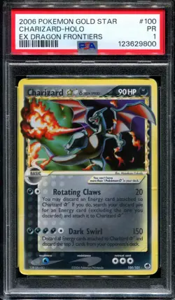 Charizard Gold Star PSA 1 ex Dragon Frontiers 100/101 Rare Holo Pokemon Card - Image 1