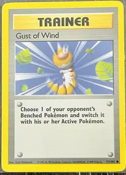 1999 Gust Of Wind 93/102 Base Set Unlimited Card Pokemon TCG NM - Image 1