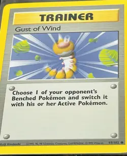 1999 Gust Of Wind 93/102 Base Set Unlimited Card Pokemon TCG NM - Image 2