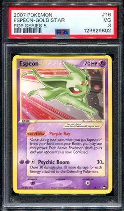 Espeon Gold Star 16/17 PSA 3 Pop Series 5 Ultra Rare 2007 Pokemon Card - Image 1