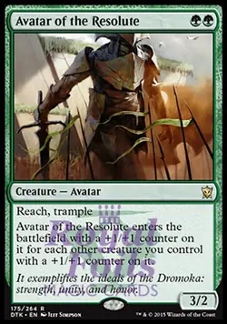 Avatar of the Resolute 1x FOIL DTK MTG Dragons of Tarkir Rare MINT green - Image 1