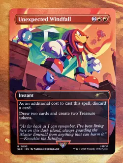 MTG Borderless Unexpected Windfall Secret Lair: X Sonic: Chasing Adventure NM! - Image 1
