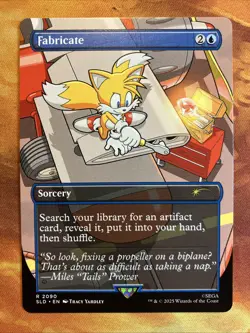 MTG Borderless Fabricate Secret Lair: X Sonic: Chasing Adventure Near-Mint!! - Image 1