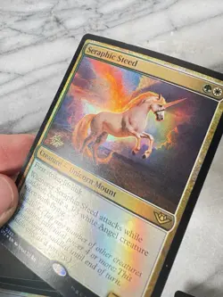 FOIL SERAPHIC STEED #232 mtg NM Outlaws of Thunder Junction Rare - Image 2
