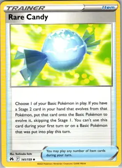 Rare Candy 141/159 Uncommon Crown Zenith NM Pokemon Card - Image 1