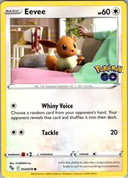 Eevee 054/078 Common Pokemon GO NM Pokemon Card - Image 1