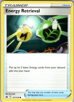 Energy Retrieval 127/159 Common Crown Zenith NM Pokemon Card - Image 1