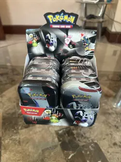 Pokemon TCG Black Bolt And White Flare Unova Mini Tin Set of 8 with Display Box! - Image 1