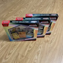 3X Bundle Pokemon TCG Scarlet Violet Prismatic Evolutions Poster Collection Box - Image 1